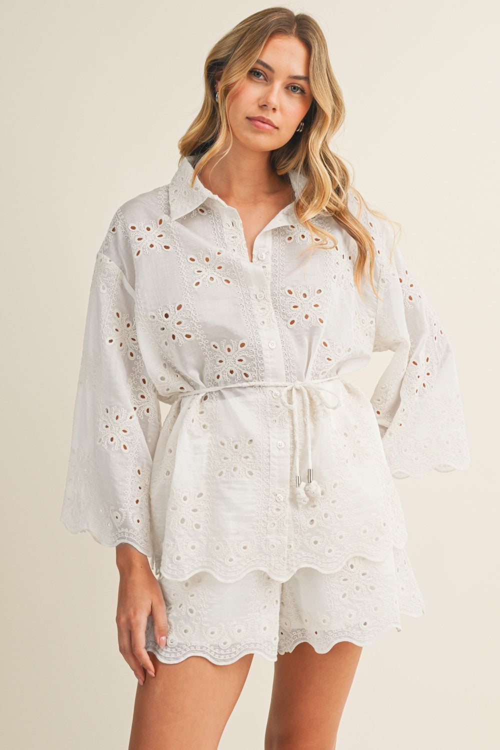 Frankie Eyelet Short - BIRD BEE