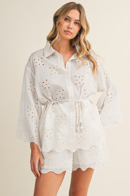Frankie Eyelet Short - BIRD BEE