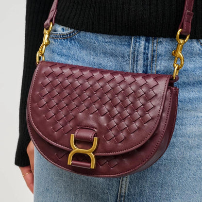 Alise Woven Crossbody - Burgundy