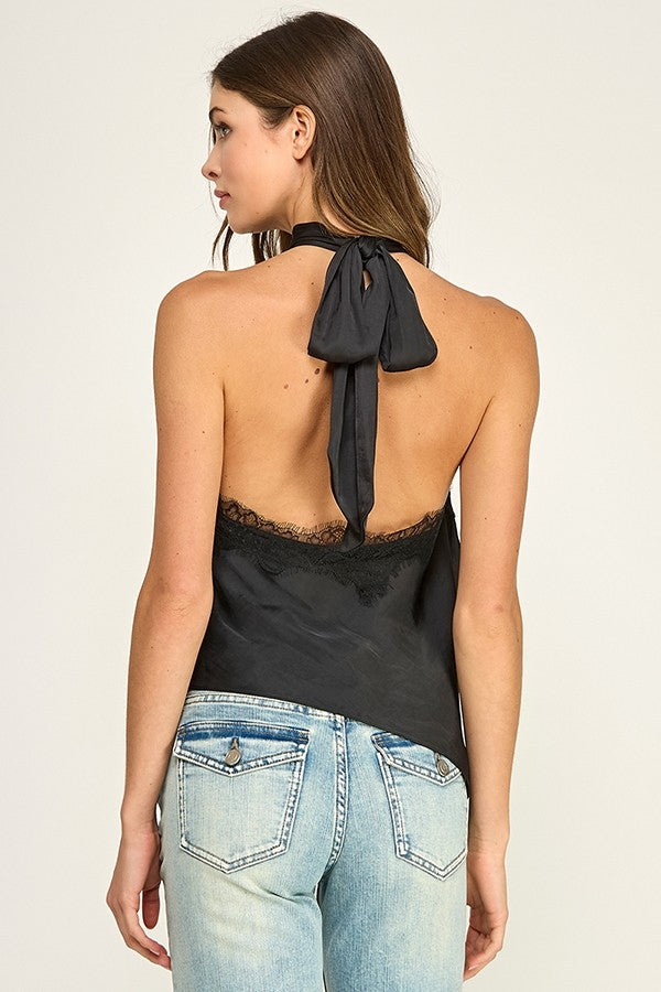 Casey Satin Lace Halter