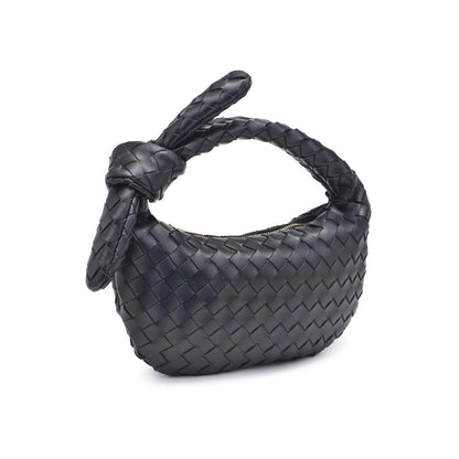 Lizbeth Woven Knot Clutch - Black