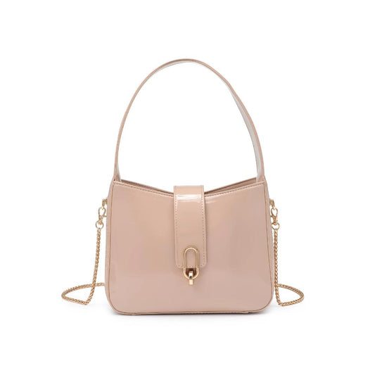 Paige Patent Bag - Natural