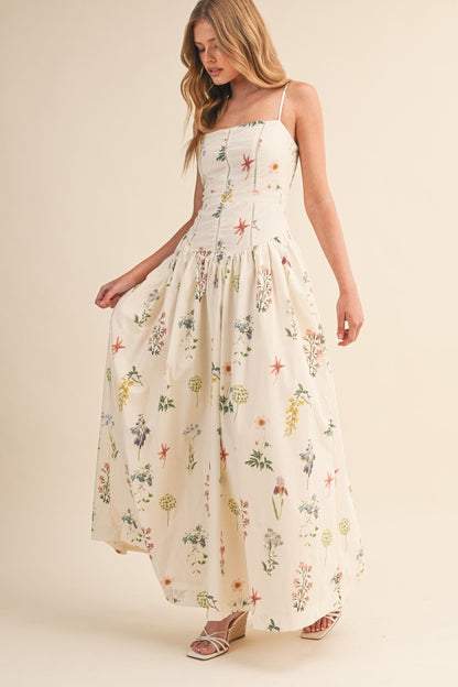 Floral Drop Waist Maxi Dress
