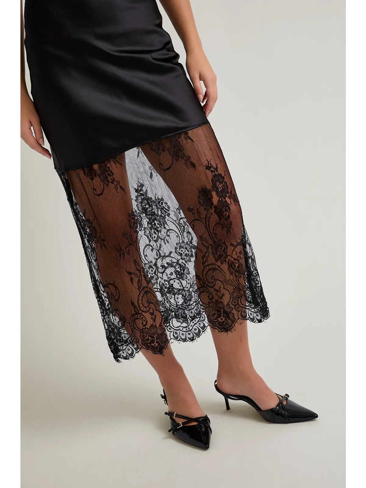 Sloan Satin Lace Dress