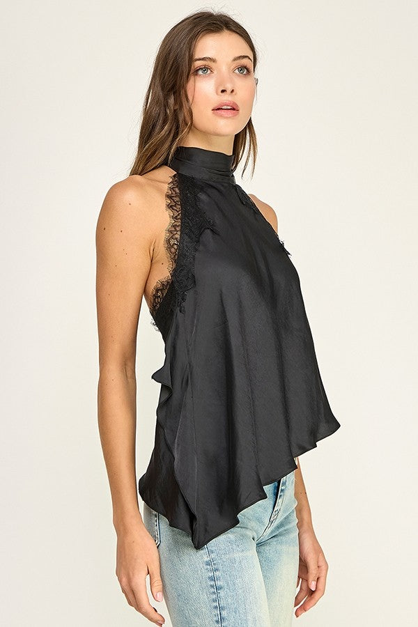 Casey Satin Lace Halter