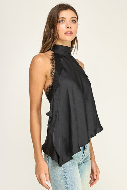Casey Satin Lace Halter