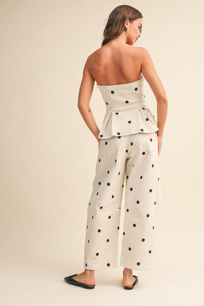 Polka Dot Barrel Pant