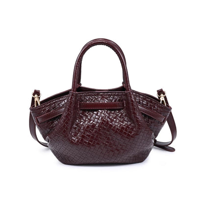 Selena Woven Crossbody - Wine