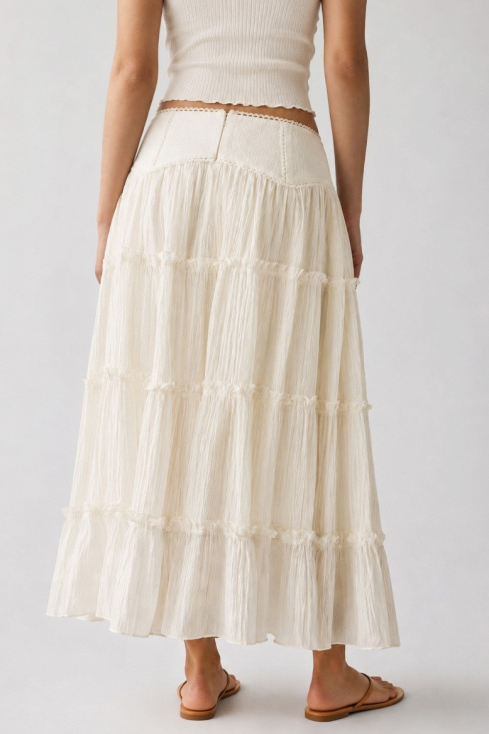 Della Tiered Crinkle Skirt