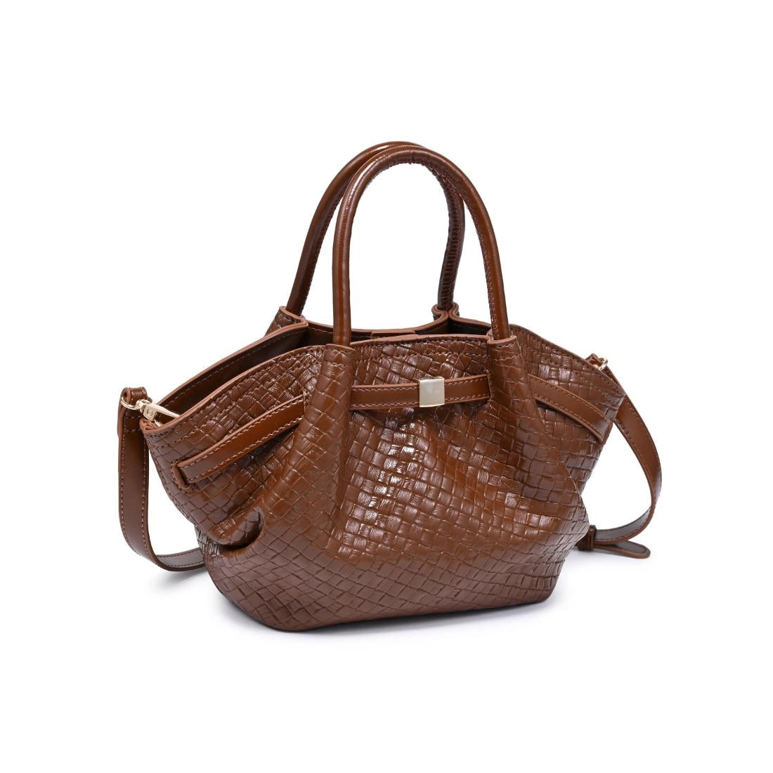 Selena Woven Crossbody - Brown