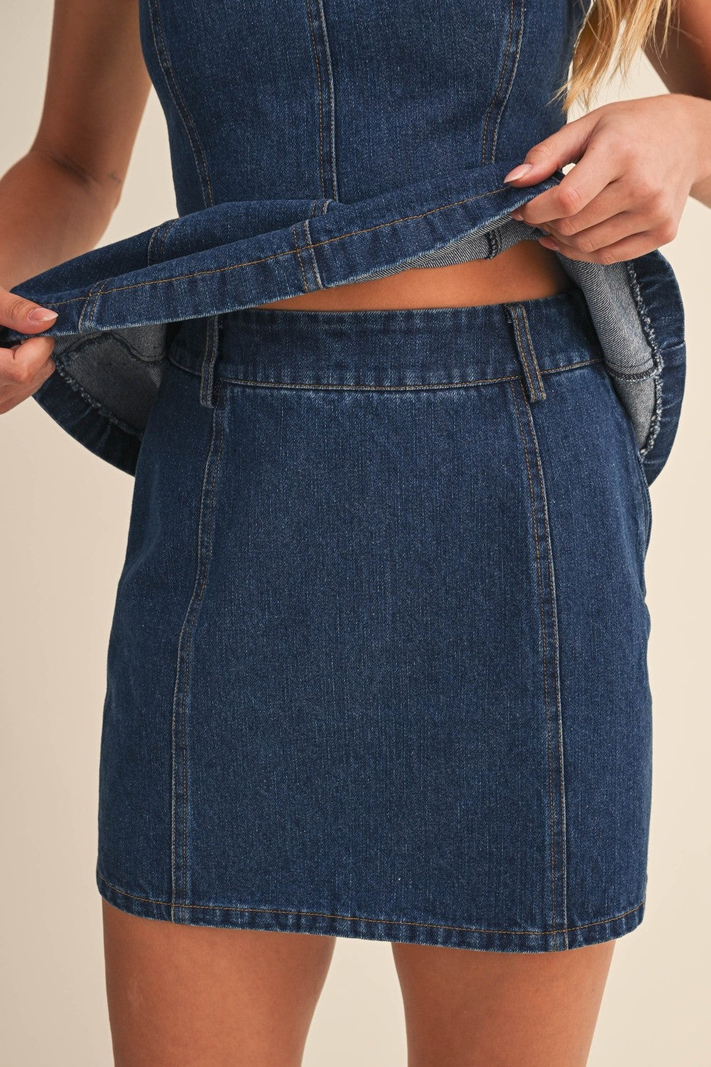 Denim Mini Skirt - BIRD BEE