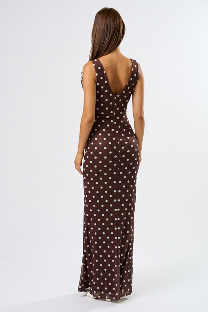 Chic Mesh Polka Dot Maxi
