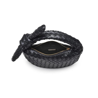 Lizbeth Woven Knot Clutch - Black