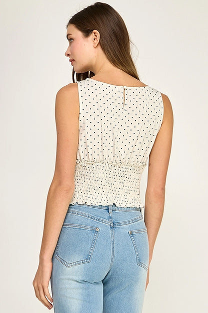 Polka Dot Smocked Top