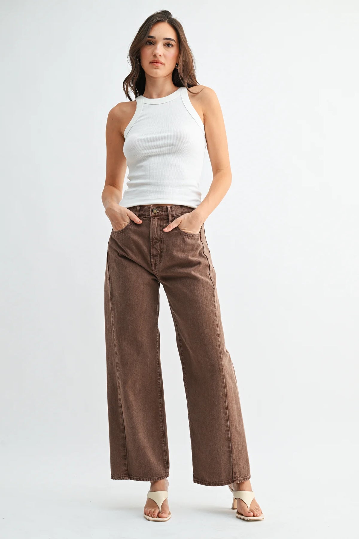 Vintage Brown Barrel Jean Twist