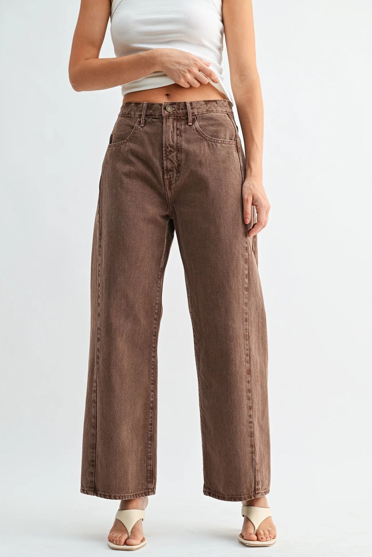 Vintage Brown Barrel Jean Twist