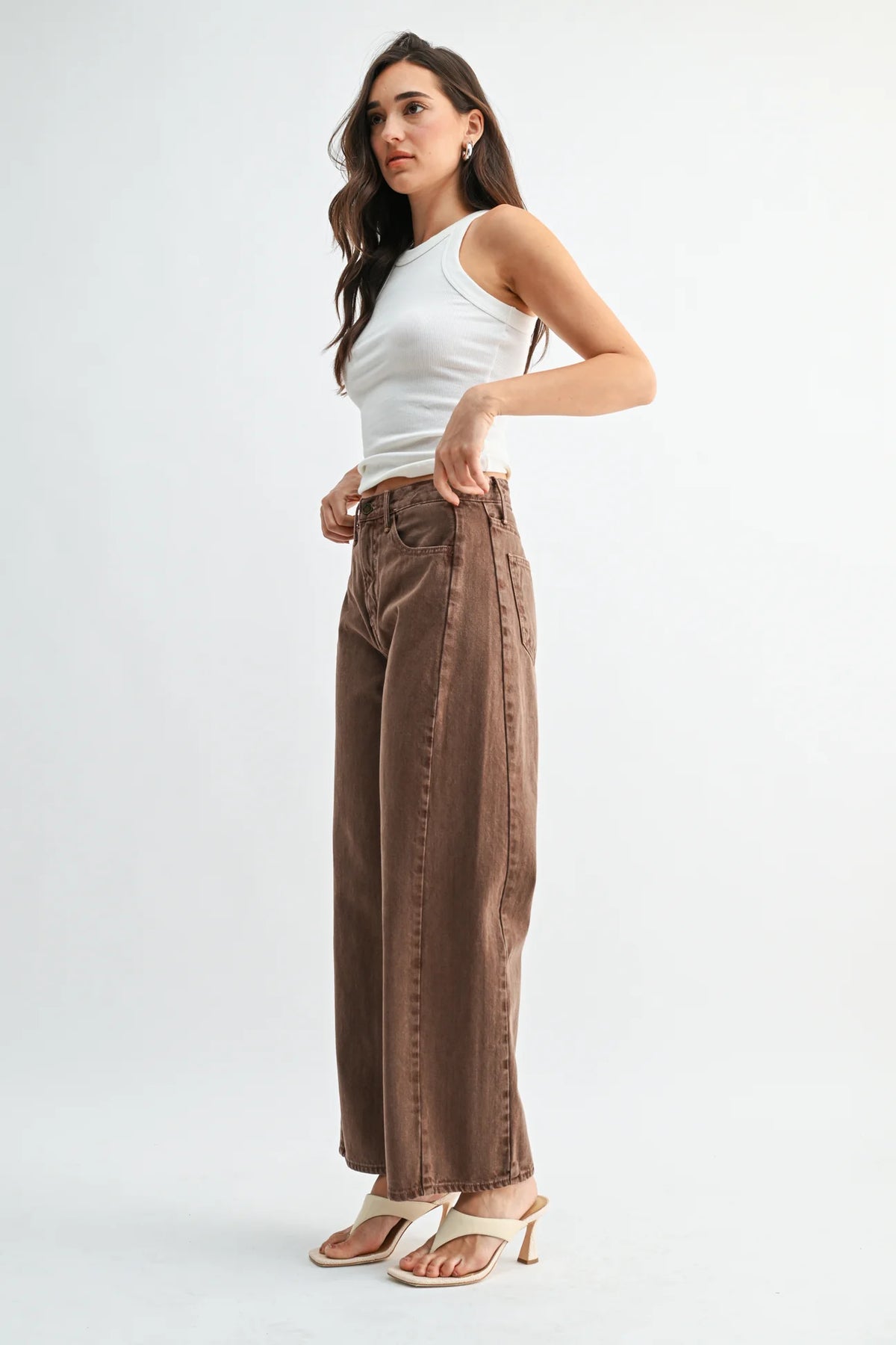 Vintage Brown Barrel Jean Twist