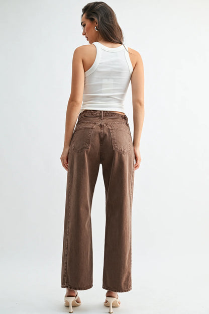 Vintage Brown Barrel Jean Twist