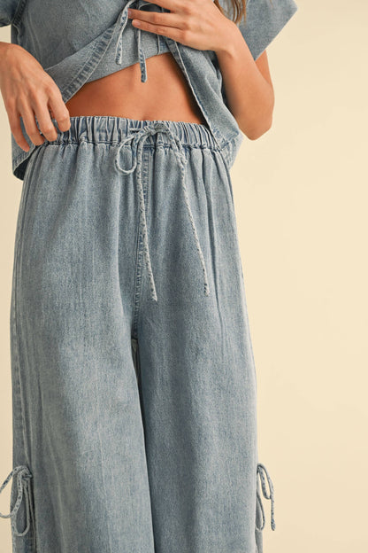 Denim Side Tie Pant
