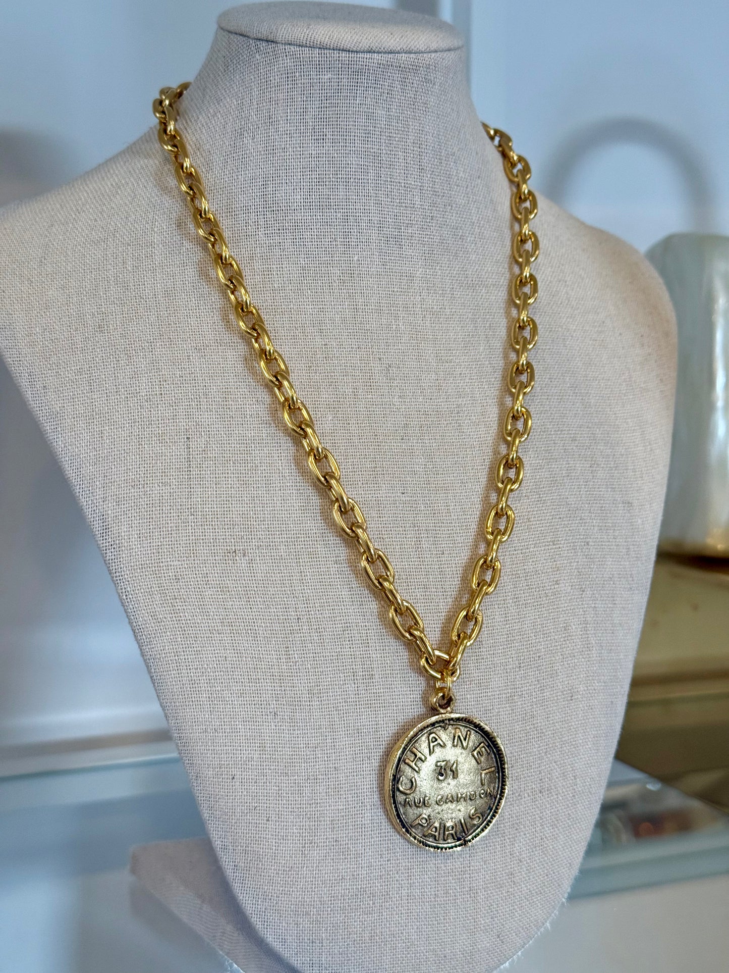Vintage Chanel Inspired Mark 31 Rue Cambon Chain Necklace
