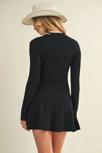 Pleated Sweater Dress