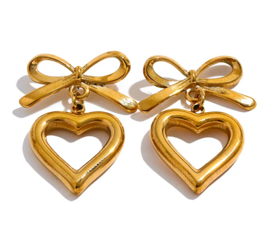 Bow Heart Earrings