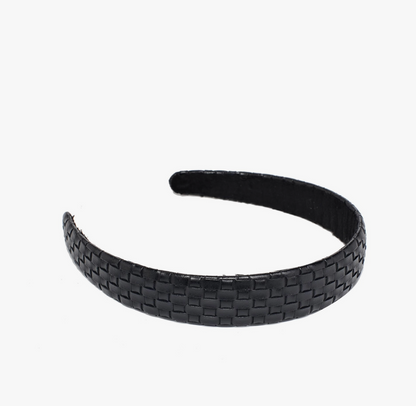 Embossed Woven Headband - Black