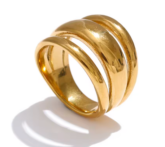 Tri Band Geo Ring