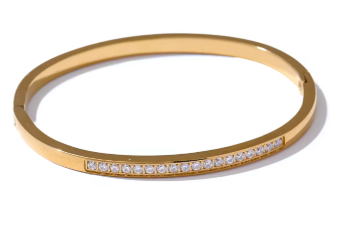 Candace Bangle Bracelet - Gold - BIRD BEE