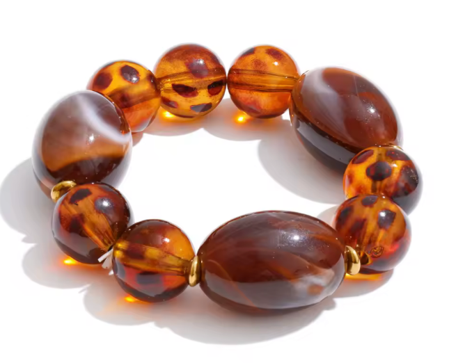 Amber Acrylic Stretch Bracelet
