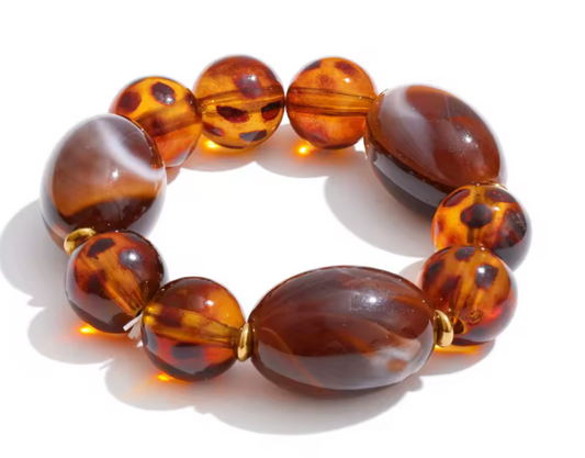 Amber Acrylic Stretch Bracelet