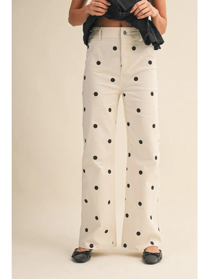 Nina Polka Dot Denim Pant