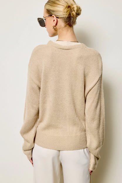 Mina Chiffon Trim Cardigan