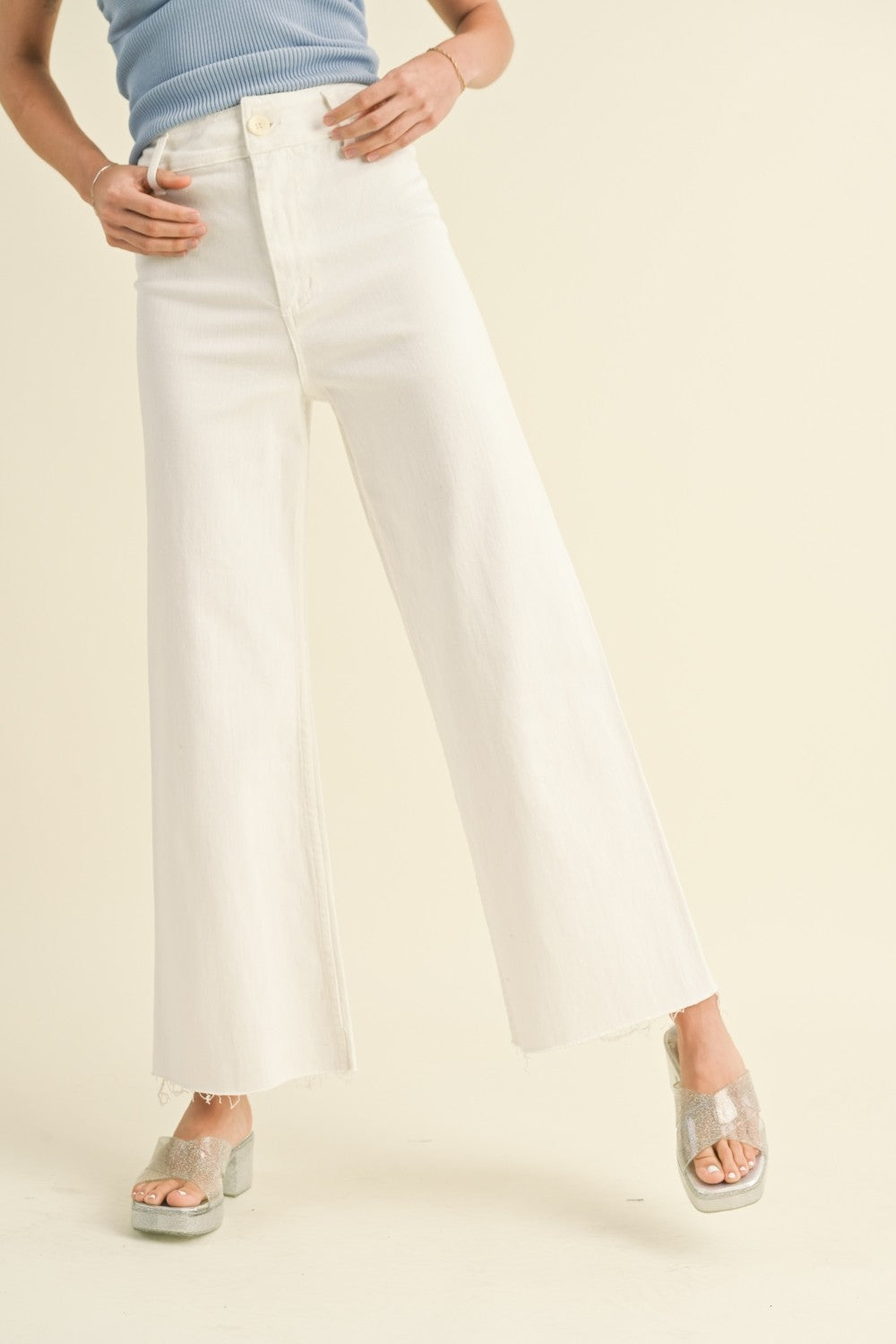 Faryn Wide Leg Pant - Cream