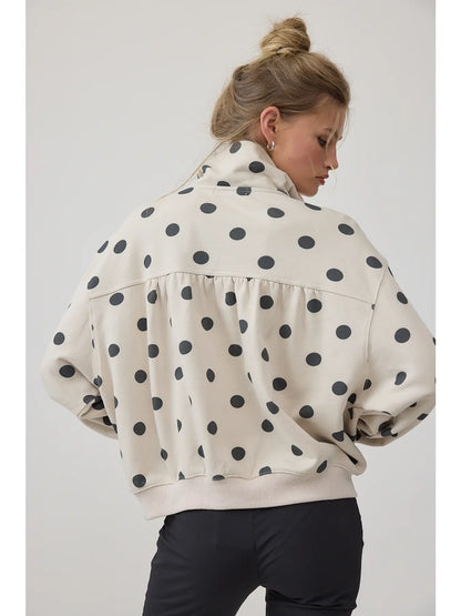 Polka Dot Half Zip