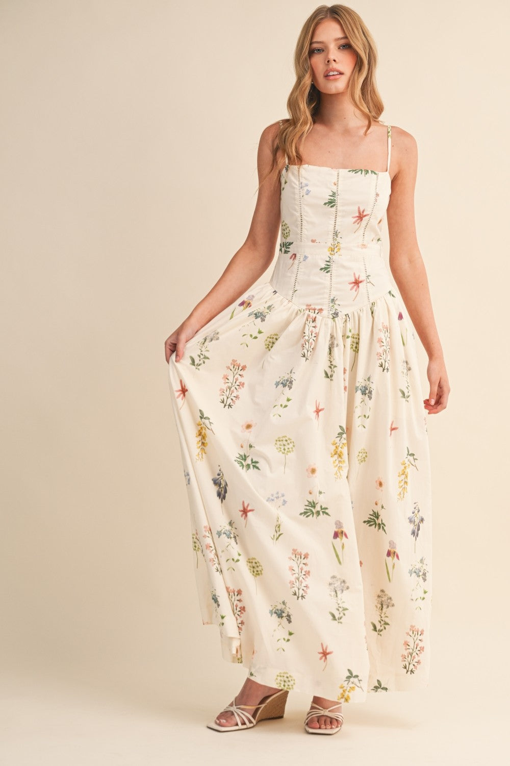 Floral Drop Waist Maxi Dress