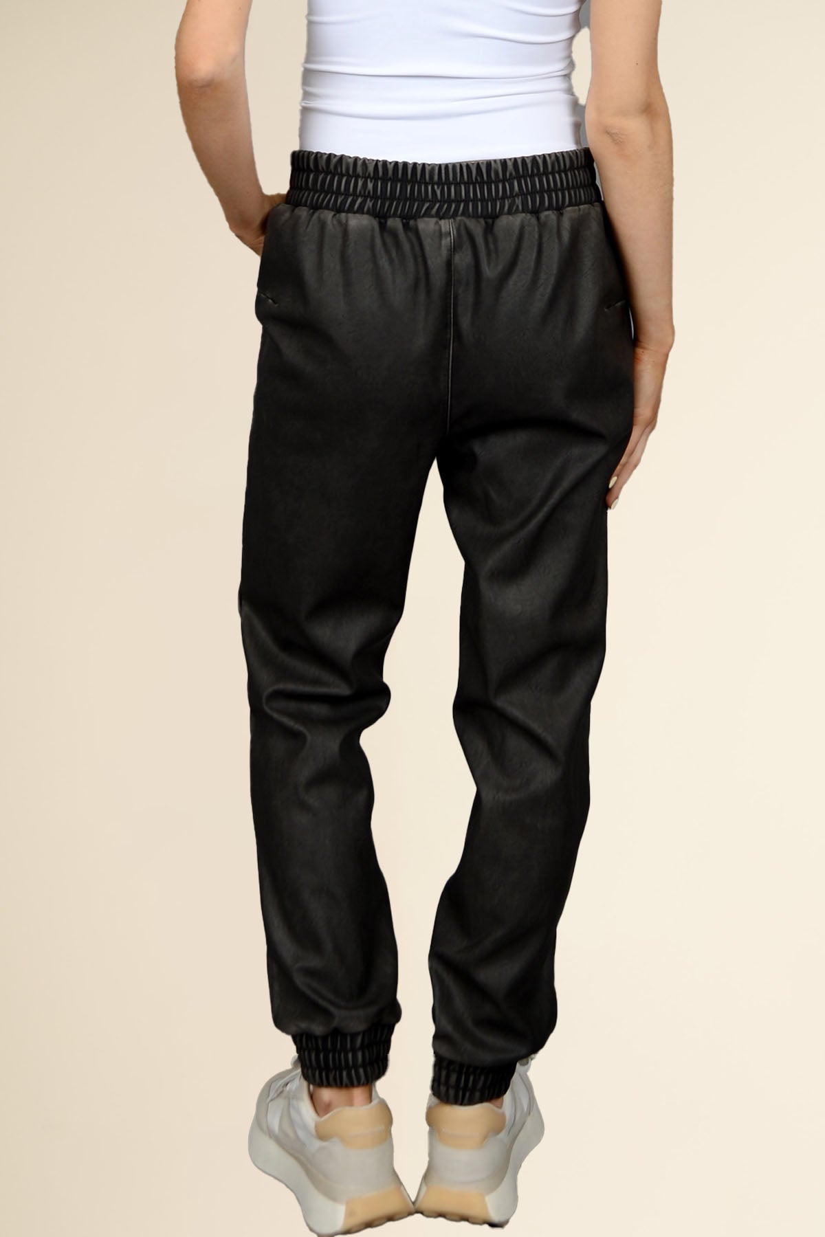 Aliksa Faux Leather Jogger