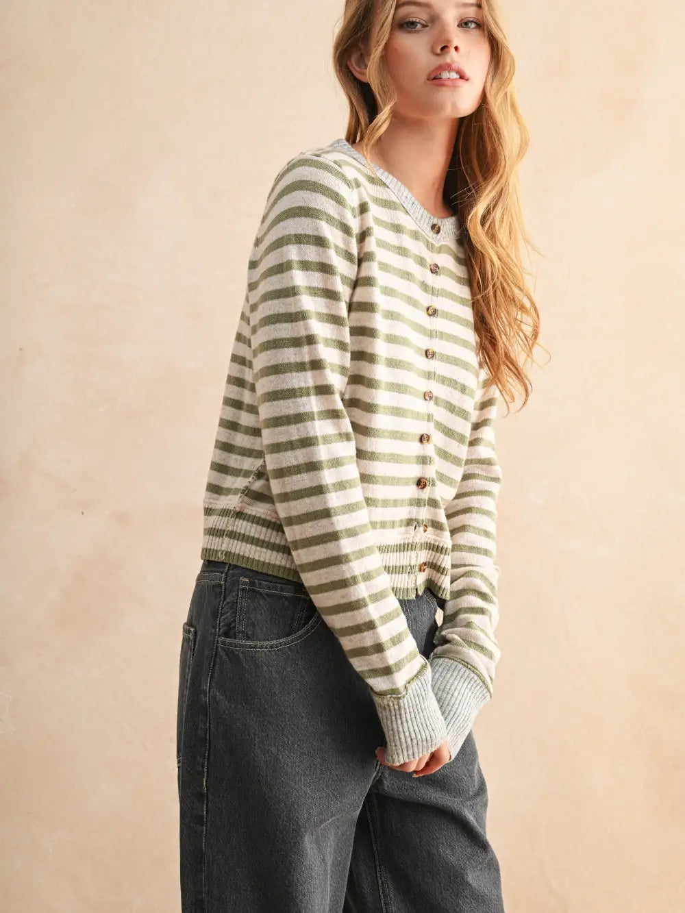 Color Block Stripe Cardi