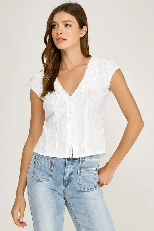 Ruffle Trim Blouse