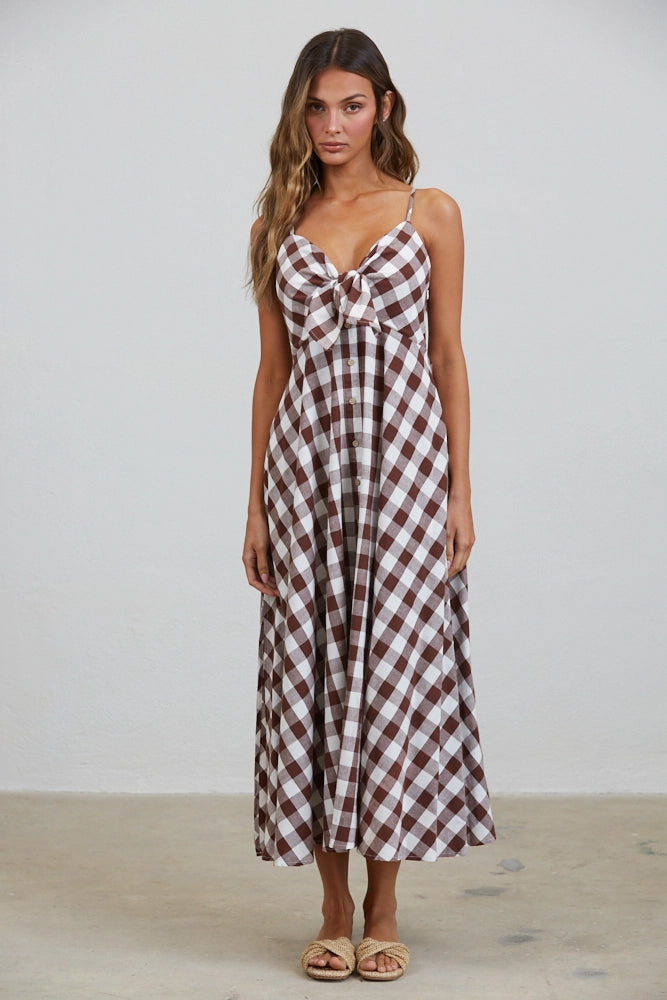 Misha Check Tie Dress