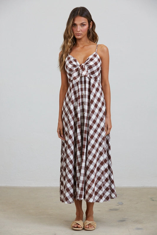 Misha Check Tie Dress