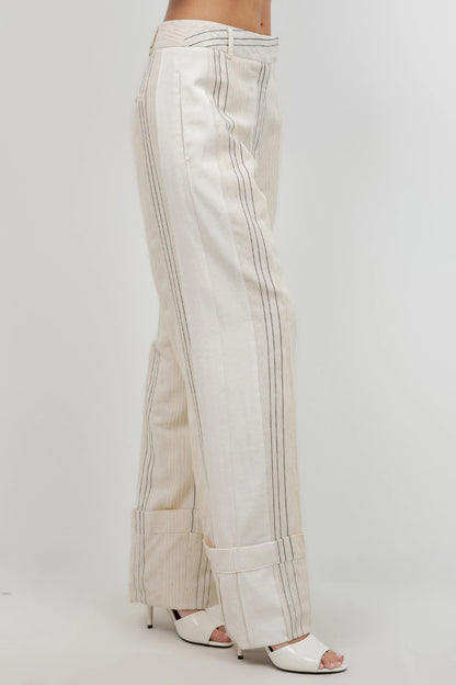 Vivvy Linen Cuff Trouser