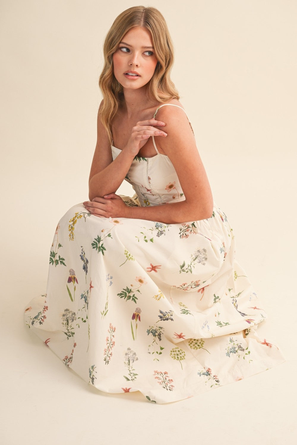 Floral Drop Waist Maxi Dress