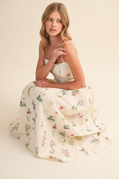 Floral Drop Waist Maxi Dress