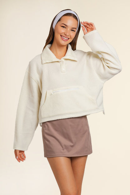 Boxy Fleece Pullover - Cream