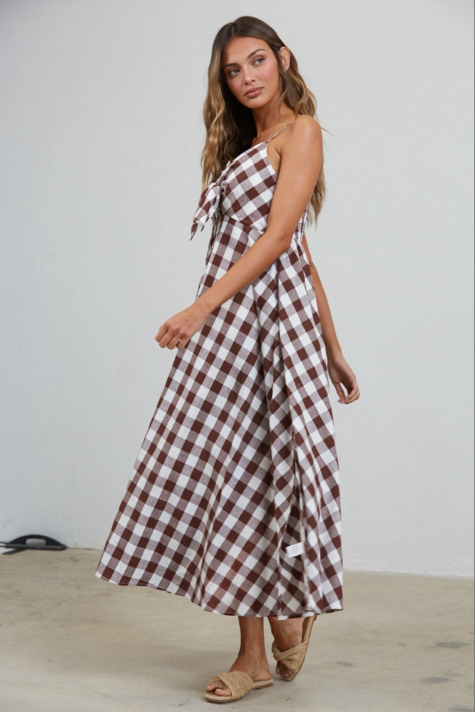 Misha Check Tie Dress