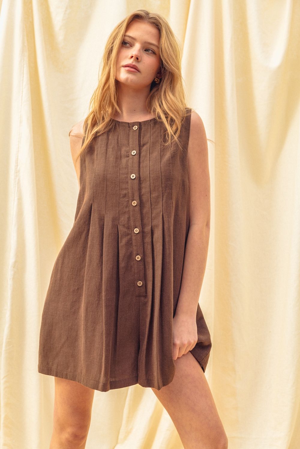 Hollynd Linen Romper - BIRD BEE