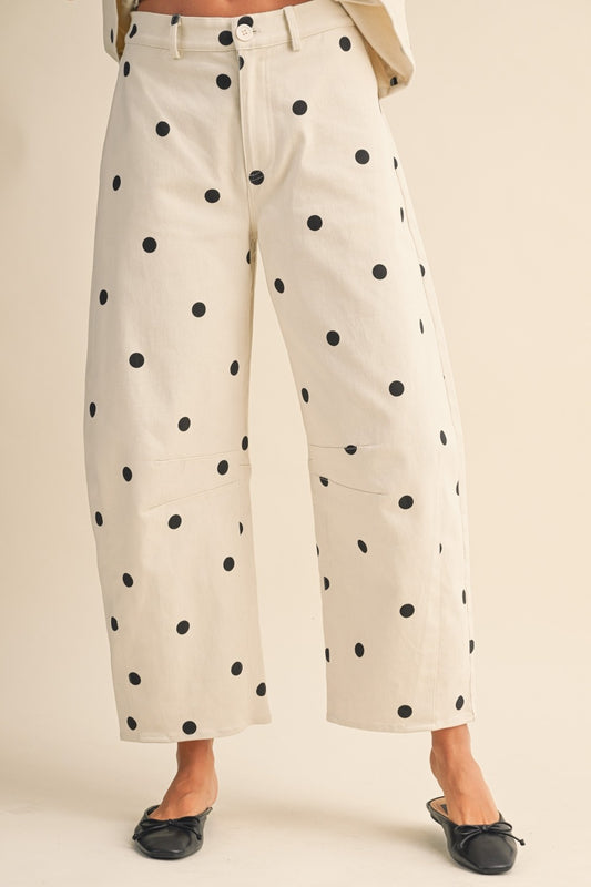 Polka Dot Barrel Pant