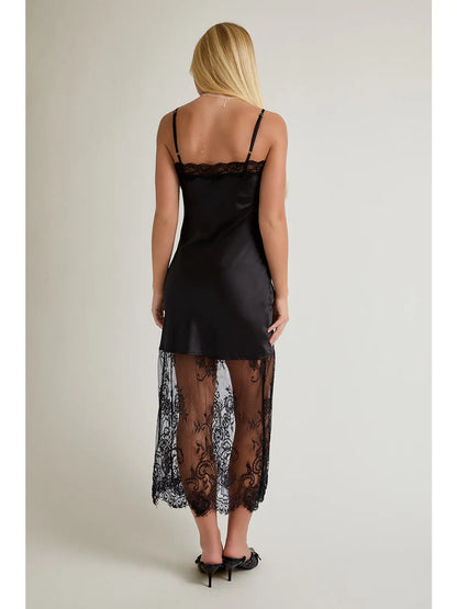 Sloan Satin Lace Dress