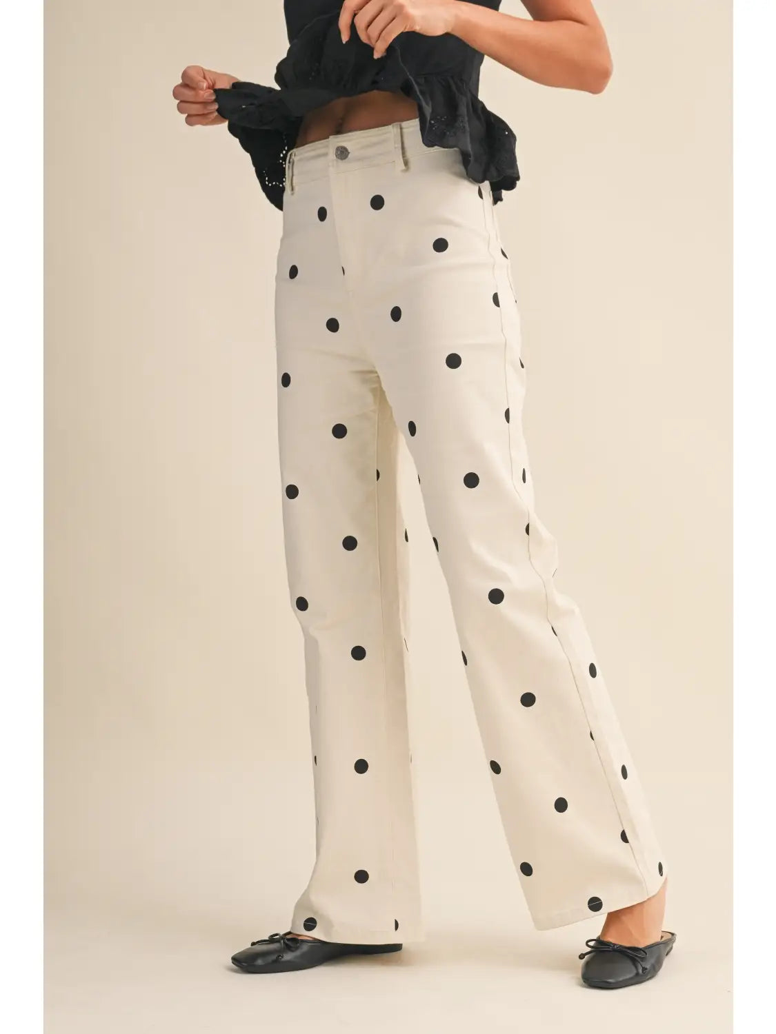 Nina Polka Dot Denim Pant